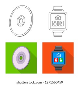 Isolated object of laptop and device sign. Set of laptop and server vector icon for stock.