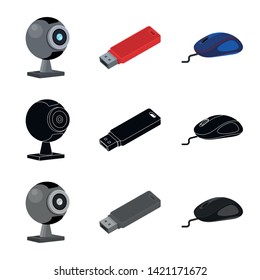 Isolated object of laptop and device sign. Set of laptop and server vector icon for stock.