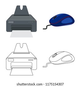Isolated object of laptop and device symbol. Set of laptop and server stock symbol for web.