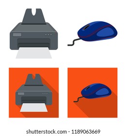 Isolated object of laptop and device symbol. Collection of laptop and server stock vector illustration.
