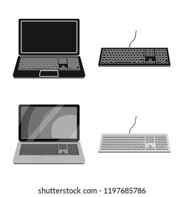Isolated object of laptop and device symbol. Collection of laptop and server vector icon for stock.