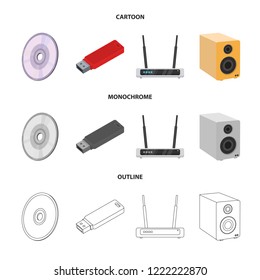Isolated object of laptop and device symbol. Collection of laptop and server stock symbol for web.