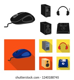 Isolated object of laptop and device symbol. Set of laptop and server vector icon for stock.