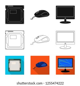 Isolated object of laptop and device symbol. Set of laptop and server stock symbol for web.