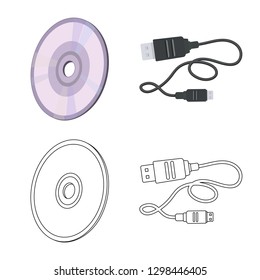 Isolated object of laptop and device symbol. Collection of laptop and server stock symbol for web.