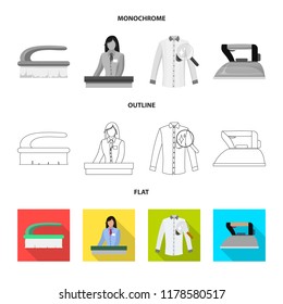 Isolated object of laundry and clean icon. Set of laundry and clothes stock symbol for web.