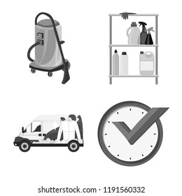 Isolated object of laundry and clean icon. Collection of laundry and clothes stock symbol for web.
