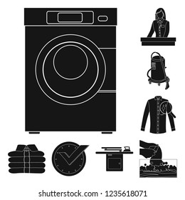 Isolated object of laundry and clean icon. Collection of laundry and clothes stock symbol for web.