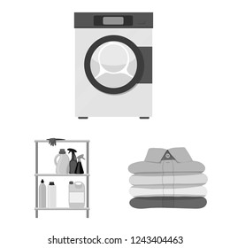 Isolated object of laundry and clean icon. Set of laundry and clothes stock vector illustration.