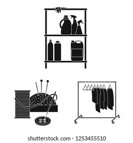 Isolated object of laundry and clean icon. Set of laundry and clothes stock vector illustration.