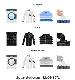 Isolated object of laundry and clean icon. Collection of laundry and clothes vector icon for stock.