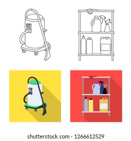 Isolated object of laundry and clean icon. Collection of laundry and clothes stock symbol for web.