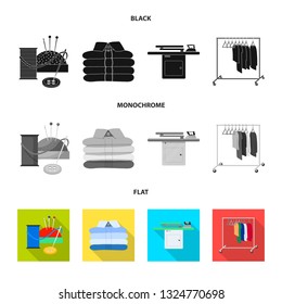 Isolated object of laundry and clean icon. Collection of laundry and clothes stock symbol for web.