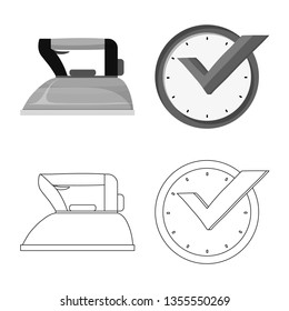 Isolated object of laundry and clean icon. Collection of laundry and clothes stock symbol for web.