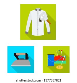 Isolated object of laundry and clean icon. Collection of laundry and clothes stock vector illustration.