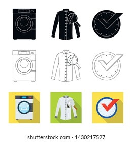 Isolated object of laundry and clean icon. Collection of laundry and clothes vector icon for stock.
