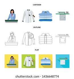 Isolated object of laundry and clean icon. Set of laundry and clothes vector icon for stock.