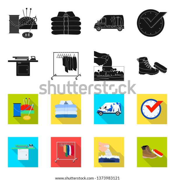 Isolated object of laundry and clean\
icon. Set of laundry and clothes stock vector\
illustration.