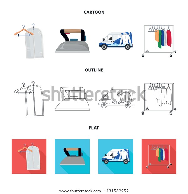 Isolated object of laundry and clean\
icon. Set of laundry and clothes stock vector\
illustration.