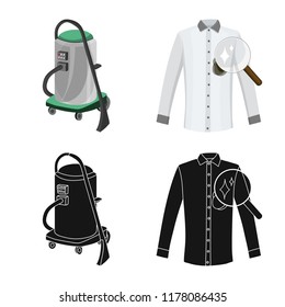 Isolated object of laundry and clean logo. Set of laundry and clothes stock vector illustration.