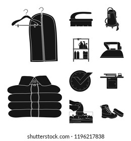 Isolated object of laundry and clean logo. Set of laundry and clothes vector icon for stock.