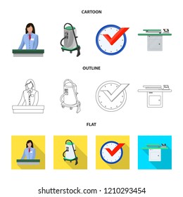 Isolated object of laundry and clean logo. Set of laundry and clothes stock vector illustration.