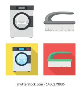 Isolated object of laundry and clean logo. Set of laundry and clothes vector icon for stock.