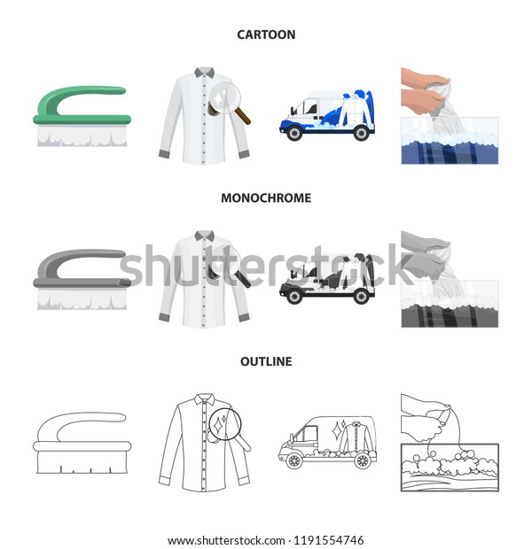 Isolated object of laundry and clean\
logo. Set of laundry and clothes stock vector\
illustration.