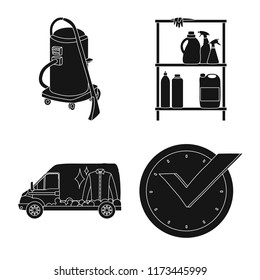 Isolated object of laundry and clean sign. Collection of laundry and clothes stock vector illustration.