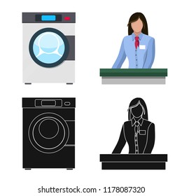 Isolated object of laundry and clean sign. Collection of laundry and clothes vector icon for stock.