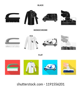 Isolated object of laundry and clean sign. Collection of laundry and clothes stock symbol for web.