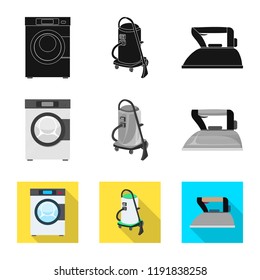 Isolated object of laundry and clean sign. Collection of laundry and clothes stock vector illustration.