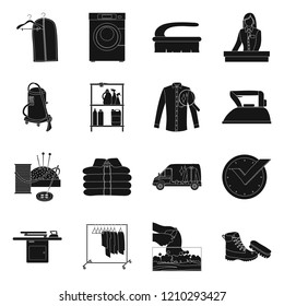 Isolated object of laundry and clean sign. Collection of laundry and clothes stock symbol for web.