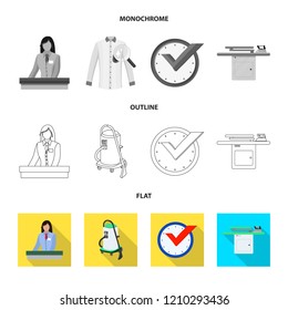 Isolated object of laundry and clean sign. Collection of laundry and clothes stock vector illustration.