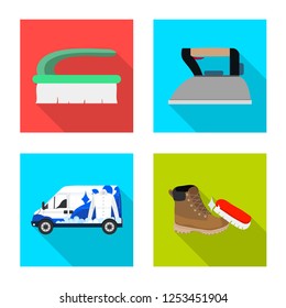 Isolated object of laundry and clean sign. Collection of laundry and clothes stock vector illustration.