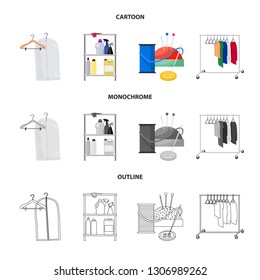 Isolated object of laundry and clean sign. Collection of laundry and clothes vector icon for stock.