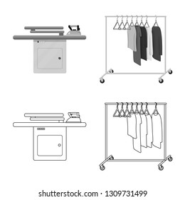 Isolated object of laundry and clean sign. Set of laundry and clothes vector icon for stock.
