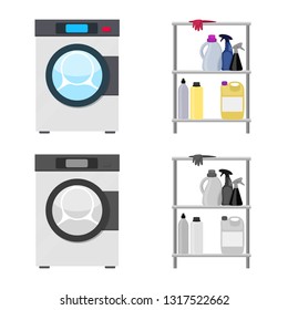 Isolated object of laundry and clean sign. Collection of laundry and clothes vector icon for stock.