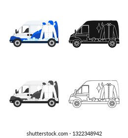 Isolated object of laundry and clean sign. Collection of laundry and clothes stock vector illustration.