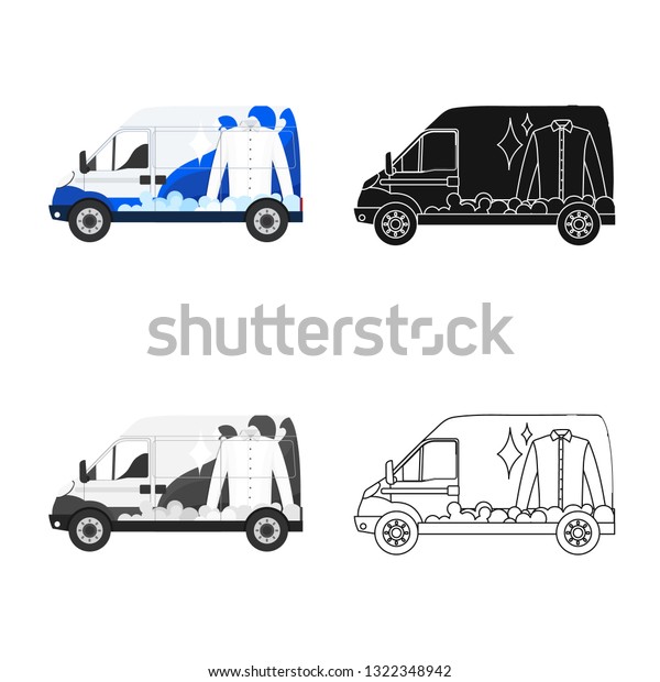 Isolated object of laundry and\
clean sign. Collection of laundry and clothes stock vector\
illustration.