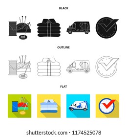 Isolated object of laundry and clean symbol. Collection of laundry and clothes vector icon for stock.