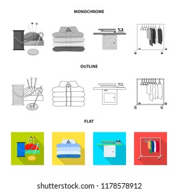 Isolated object of laundry and clean symbol. Set of laundry and clothes vector icon for stock.