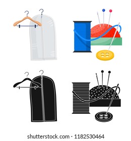 Isolated object of laundry and clean symbol. Collection of laundry and clothes stock symbol for web.