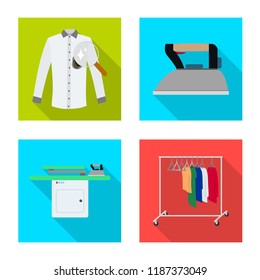 Isolated object of laundry and clean symbol. Collection of laundry and clothes stock symbol for web.