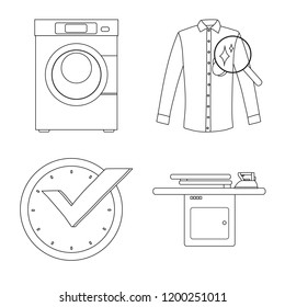 Isolated object of laundry and clean symbol. Set of laundry and clothes vector icon for stock.