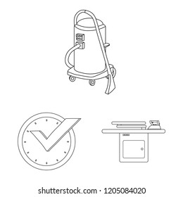 Isolated object of laundry and clean symbol. Set of laundry and clothes stock symbol for web.