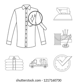 Isolated object of laundry and clean symbol. Collection of laundry and clothes stock symbol for web.