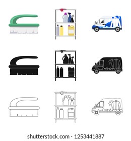 Isolated object of laundry and clean symbol. Set of laundry and clothes vector icon for stock.