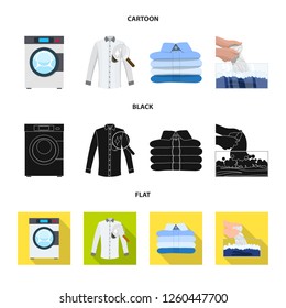 Isolated object of laundry and clean symbol. Collection of laundry and clothes vector icon for stock.
