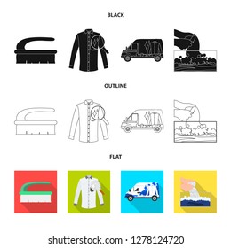 Isolated object of laundry and clean symbol. Set of laundry and clothes stock vector illustration.